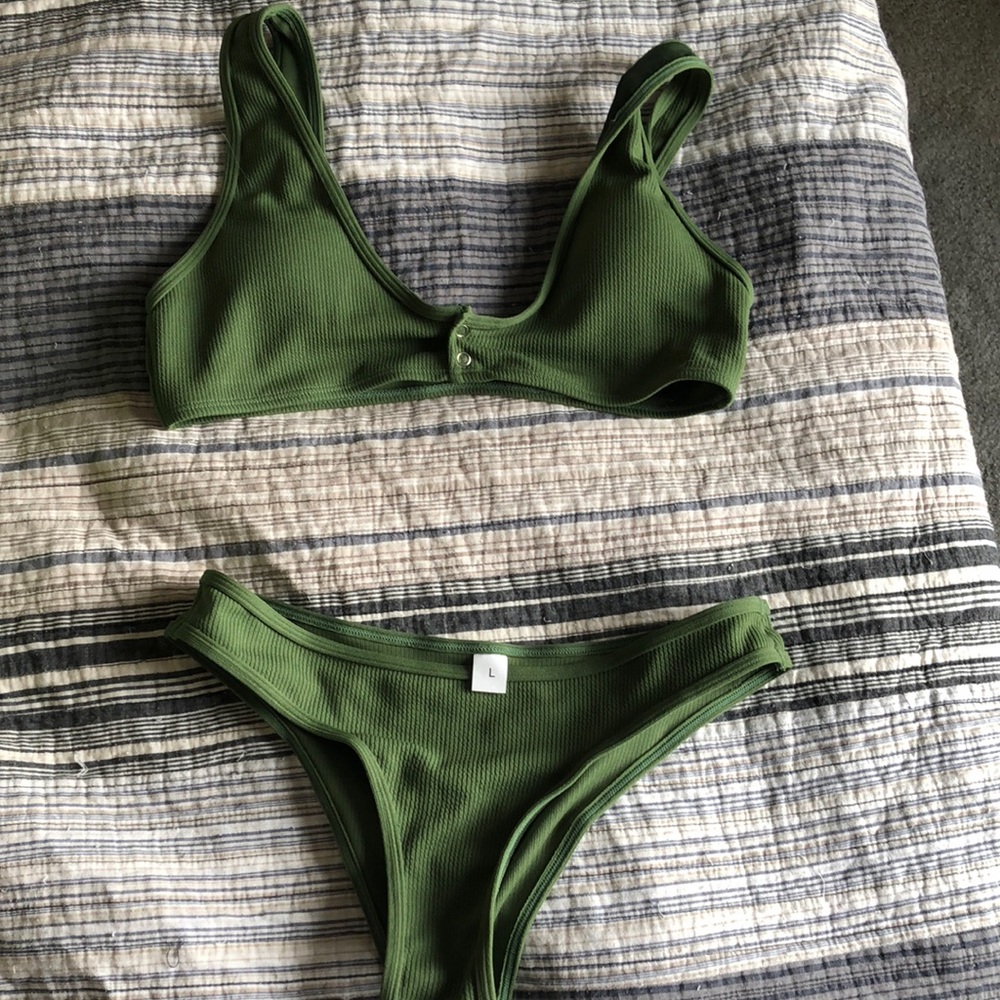Olive green shein swim
